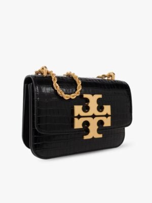Tory Burch Black Croc Embossed Eleanor , Mirror Original + Brand Box , (size L 26×19)