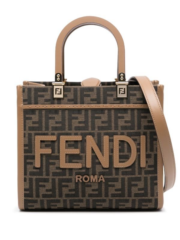 FENDI Sunshine FF Fabric Small tote bag + Brand Box , size 25*23