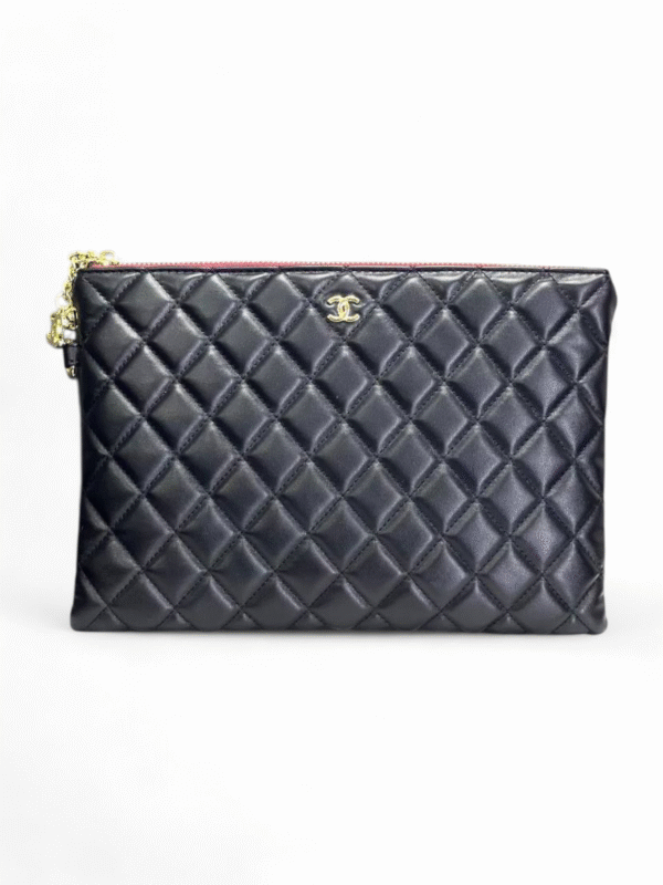 Chanel O Case Matelasse Clutch pouch + Brand Box , size 29*20