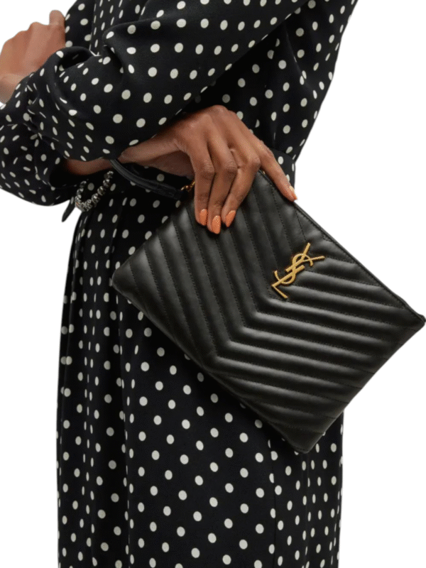 SAINT LAURENT Cassandre matelasse leather clutch pouch + Brand Box , size 29*20