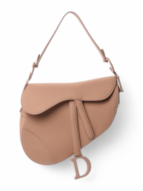 Christian Dior Ultra Matte Calfskin Saddle Bag Beige + Brand Box , size 25*22