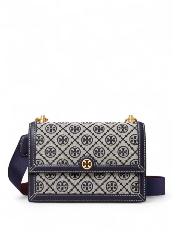 Tory Burch T Monogram Shoulder Bag in Jacquard + Brand Box , size 27*15