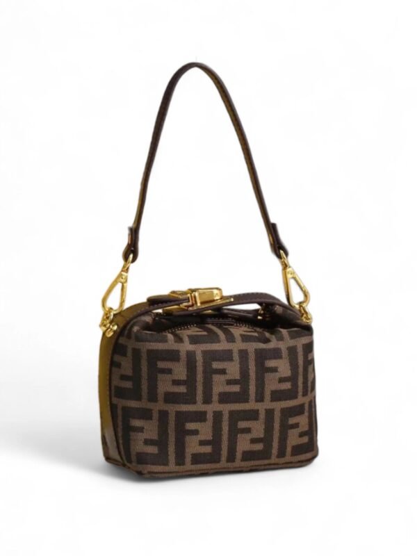 FendiVintage Push Lock Zip Pouch Zucca Canvas Small + Brand Box , size 18*11