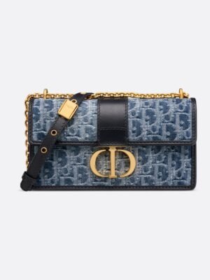 Christian Dior 30 Montaigne East West Bag Blue Denim + Brand Box , size 22*12