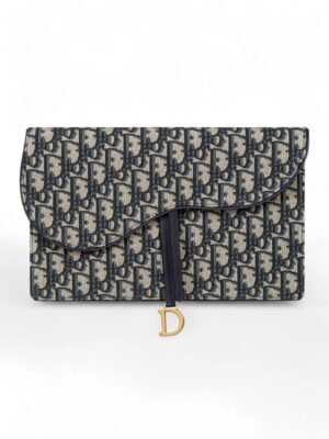 Christian Dior saddle clutch pouch oblique Jacquard + Brand Box, size 26*17