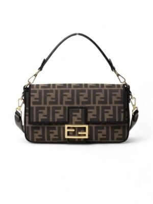 FENDI Baguette Brown FF jacquard fabric bag + Brand Box , size 27*16