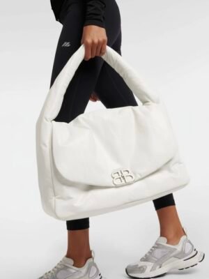 BALENCIAGA Monaco One Belt White Leather + Dust cover , size 40*27