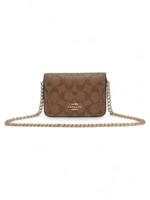 COACH Boxed Mini Wallet On A Chain + Brand Box , size 13*9c.