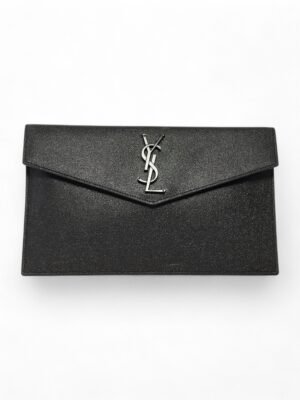 SAINT LAURENT Uptown Clutch silver hardware + Brand Box , size 27*16